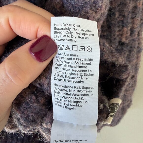 Madewell Pointelle Mock neck Pullover Sweater Heather Eggplant- - Picture 9 of 10